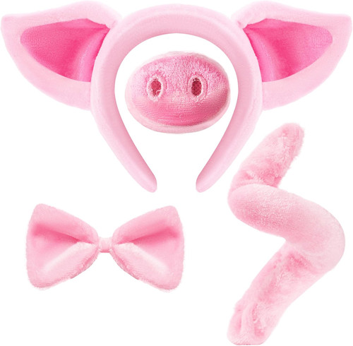 Pink pig costume set with - pig,