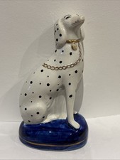 Antique Staffordshire Pottery Figure-Dalmatian On Cushion-17cm-circa 1860