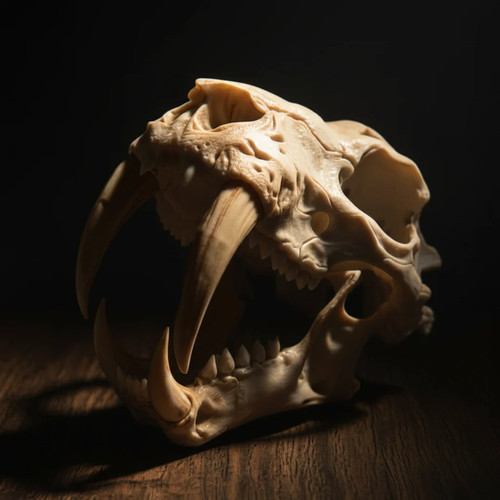 Sabre tooth tiger skull - tooth,