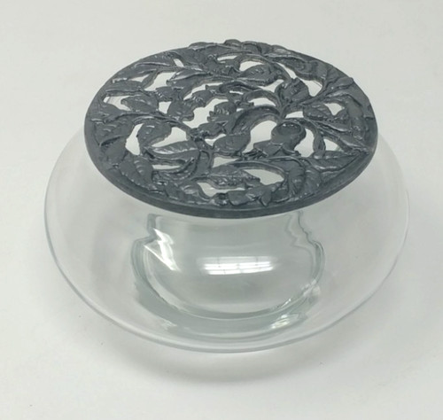 Glass potpourri jar with metal - potpourri,