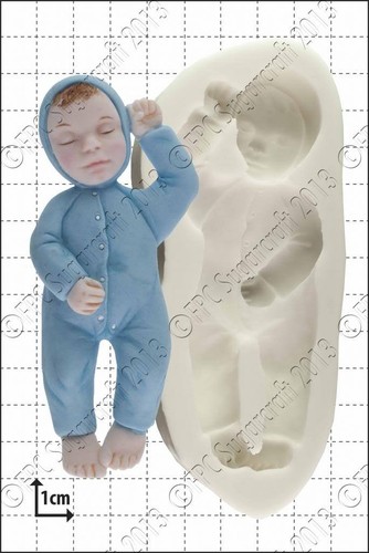 Silicone mould sleeping baby - silicone, |