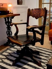 Antique Oak Swivel Desk Chair