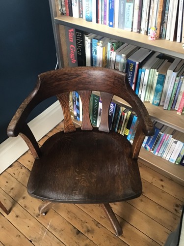 Edwardian solid oak swivel - edwardian,