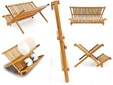 Dish Drainer Wooden Dish Drainer Natural Bamboo Wood Folding Rack For Dishes