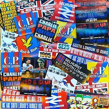 100 x Crystal Palace Ultra Stickers based on Programme Scarf Pin Badge CPFC Flag