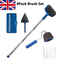 8 Pack Set Paint Roller Sleeves Refills Runner Pro Brush Edger Handle Tools Kit