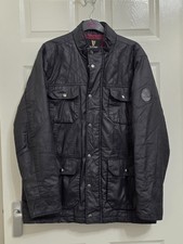 Guinness Field Jacket Black Quilted Size L Cotton Vegan Friendly VGC Full Zip Up