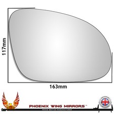 For VW Golf Plus 2004-2014 Convex Wing Door Mirror Glass Right Hand Drivers Side