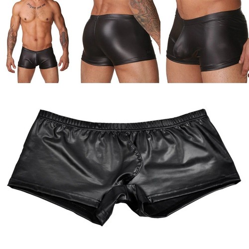 Mens black blue wetlook - black,