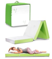 Cushy Form Floor Mattress - Tri Fold Foldable 4 Inch Foam Camping Bed w/Case