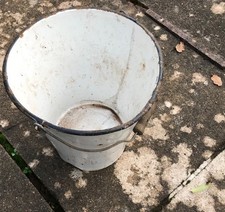 Vintage Enamel White Bucket (Small shed)