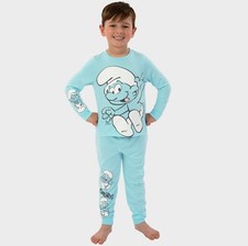 The Smurfs Pyjamas | Boys Smurfs Pyjama Set | Long Sleeve Boys Pjs | Smurf Pjs