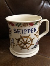 COLLECTABLE PAST TIMES SKIPPER FINE BONE CHINA MUG OXFORD ENGLAND H:9.5 Cm