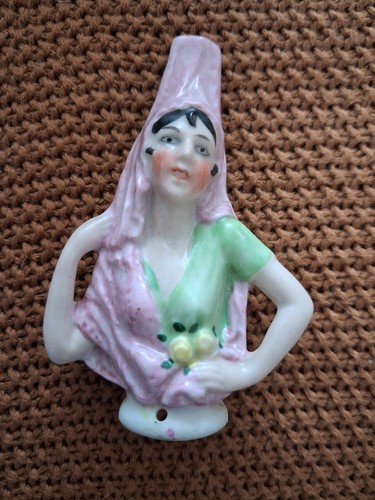 Ceramic half doll - ceramic, pin