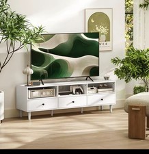 White TV Stand Cabinet 140cm