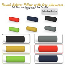Round Shape Bolster Pillow with FREE Pillowcase Neck Back knee Support All Sizes