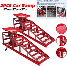 Car Ramps 2 Pc Hydraulic High Lift Service Vehicle Ramps 4ton 2+2ton Heavy Duty