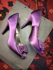Women's Lunar Elegance . Purple Satin   HIGH HEELED SHOES ,EU 41, U K Size 7