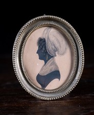 Early 19th Century Gilded Silhouette Portrait Of A Lady