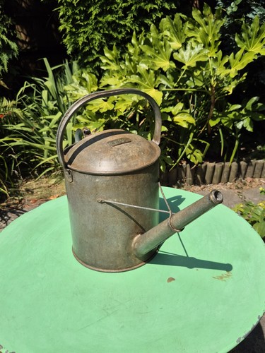 Vintage galvanised watering - galvanised,