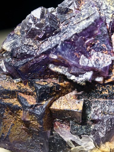 Natural deep purple fluorite - natural,
