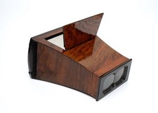 Fine Antique Mid Victorian Stereoscope Stereo Viewer, Walnut Burl, Brewster Type
