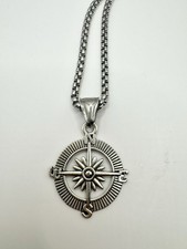 Compass Silver Pendant Necklace