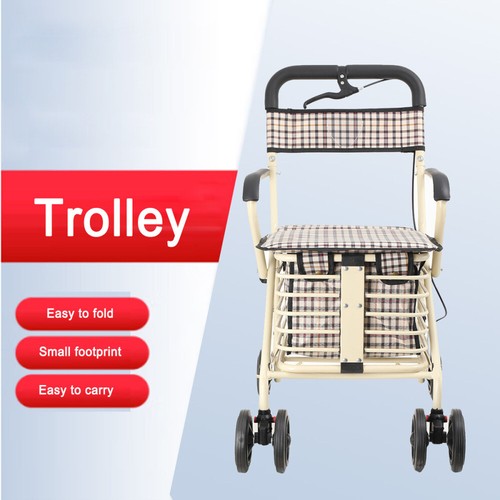 Seated shopping trolley with - shopping,