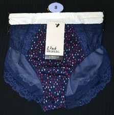 LADIES M&S 2 PACK HIGH LEG