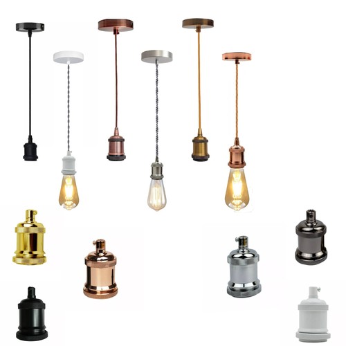 Vintage brass e27 pendant - brass,