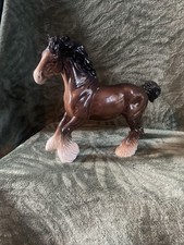 BESWICK CANTERING SHIRE HORSE  Model No. 975.   Brown.  Perfect Condition
