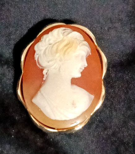 Vintage cameo brooch clothes - vintage,
