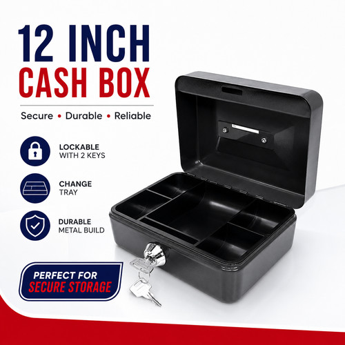 Cash box with 2 keys - with,