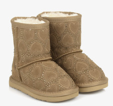 Lelli Kelly Girls Sparkle Beige Suede Booties