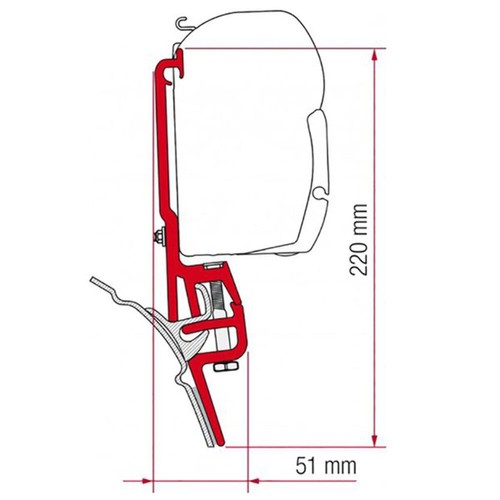 Fiamma kit for brandrup - vw, t4