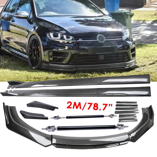 Carbon fiber side skirt - carbon, rear