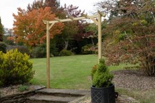 Modern Wooden Arch Hanbury Pergola Top Garden Archway Free Delivery 209x214cm