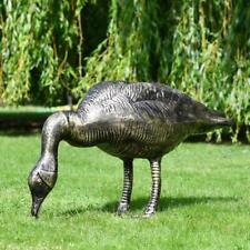 Stunning Feeding Goose Garden Sculpture - Head Down Aluminium Outdoor Ornament