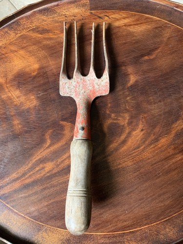 Antique handheld garden fork - garden,
