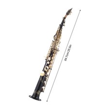Brass Straight Soprano Sax Saxophone Bb B Flat Woodwind Instrument Natural S RMM