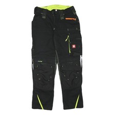 ENGELBERT STRAUSS Mens Polyester Blend Black Relaxed Trousers W27 L28 Workwear