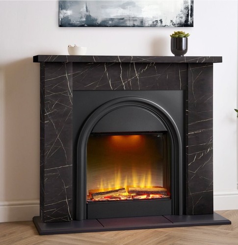 Black marble effect - black,