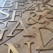 GOLD METAL LETTERS HOME SHOP WORDS VINTAGE RUSTIC RETRO SIGN SIGNAGE GARDEN BAR