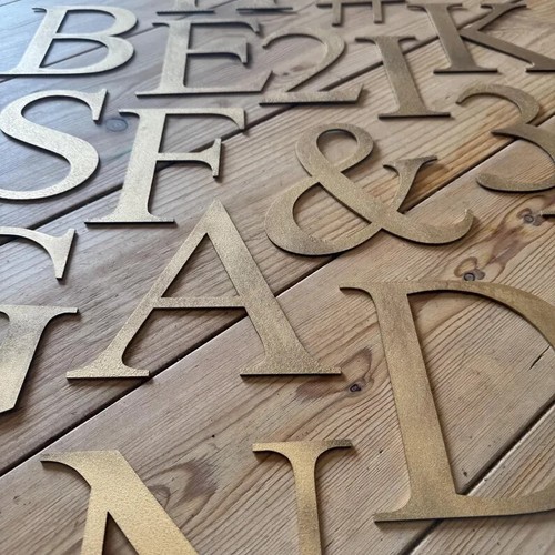 Gold metal letters home - gold,