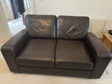 Next Brown Italian Leather Two 2 Seater Sofa / Couch / Arm Chair / Living Room