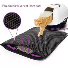 Cat Litter Mat with Gift Double Layer Waterproof Pet Litter Box Mat Non-Slip San