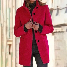 NEW Womens Trench Coat Outwear Ladies Winter Warm Jacket Overcoat PLUS SIZE UK