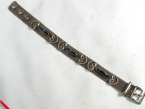 Vintage silver tone mesh - tone,