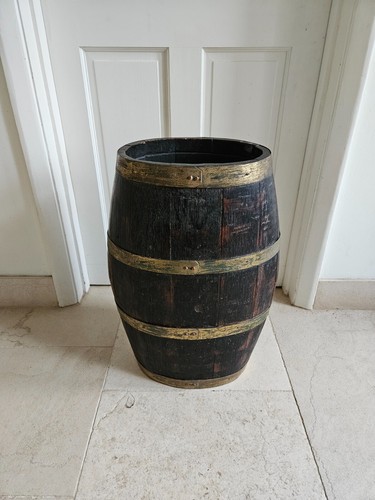 Brass bound barrel hall stick - barrel,