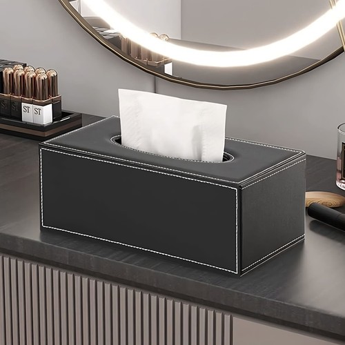 Rectangular leather tissue - pu,